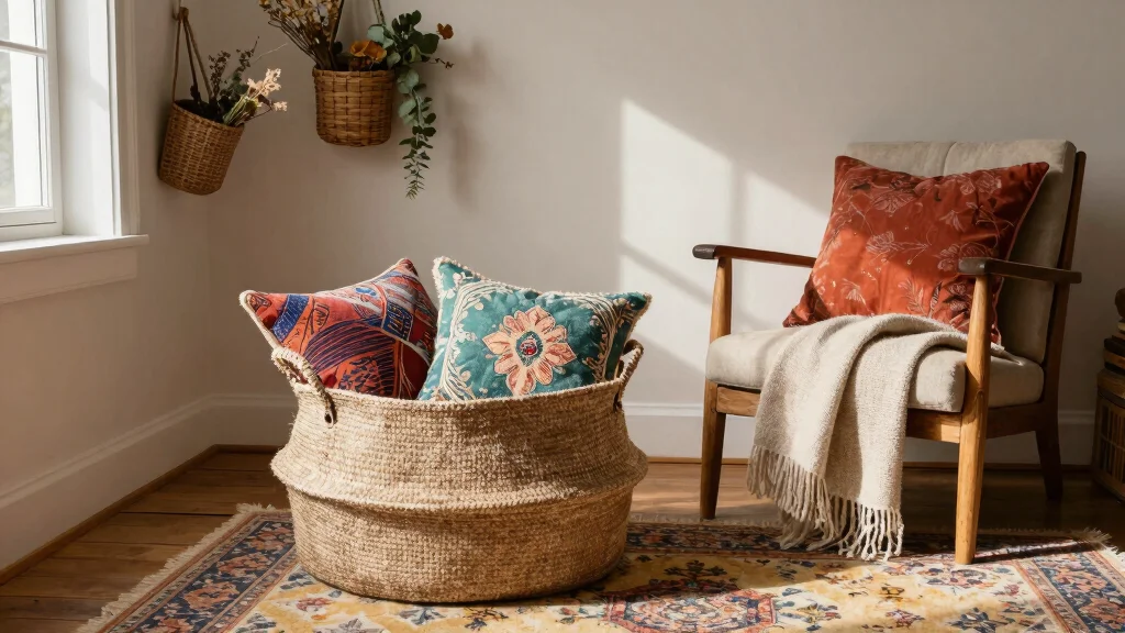 15 Basket With Pillows and Throws Ideas for a Cozy Styled Display - marketfurniture.blog